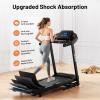 imageTreadmill for Home with 015 Auto Incline Foldable Walking Pad Treadmill with 330LBS Weight Capacity and Pulse Sensors 30HP Quiet Walking Pad with App and LCD DisplayBlack