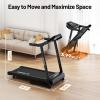imageTreadmill for Home with 015 Auto Incline Foldable Walking Pad Treadmill with 330LBS Weight Capacity and Pulse Sensors 30HP Quiet Walking Pad with App and LCD DisplayBlack