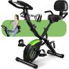 imageCaromix Folding Exercise Bike 5 in 1 Stationary Bike with 16Level Adjustable Magnetic Resistance 330LB Capacity Indoor Workout Bike Foldable Exercise Bike for Seniors and AdultDark Black