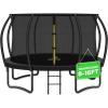 imageTrampoline 8FT 10FT 12FT 14FT 16FT Recreational Trampolines with Enclosure Net and Ladder Outdoor AntiRust Trampolines for Kids and Adults ASTM ApprovedBlack