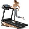imageTreadmill for Home with 015 Auto Incline Foldable Walking Pad Treadmill with 330LBS Weight Capacity and Pulse Sensors 30HP Quiet Walking Pad with App and LCD DisplayBlack