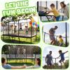imageJELENS Rectangle Trampoline 8X14FT Outdoor Square Gymnastics Trampolines with Safety Enclosure Net Recreational Trampoline for KidsBlack