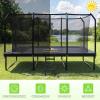 imageJELENS Rectangle Trampoline 8X14FT Outdoor Square Gymnastics Trampolines with Safety Enclosure Net Recreational Trampoline for KidsBlack