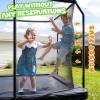 imageJELENS Rectangle Trampoline 8X14FT Outdoor Square Gymnastics Trampolines with Safety Enclosure Net Recreational Trampoline for KidsBlack