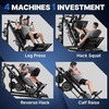 image:imageJELENS L20 4in1 Leg Press Hack Squat Machine Combo for Home Gym  45 Leg Press Hack Squat Reverse Hack amp Calf Raise 1500LB Capacity Leg Exercise EquipmentBLACK