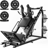image:imageJELENS L20 4in1 Leg Press Hack Squat Machine Combo for Home Gym  45 Leg Press Hack Squat Reverse Hack amp Calf Raise 1500LB Capacity Leg Exercise EquipmentBLACK