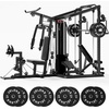 image:imageJELENS HM01 Home Gym System 150LB Weight Stack Smith Machine with LAT PullDown amp Leg Press AllinOne Strength Training Equipment Workout Station for WorkoutBlack
